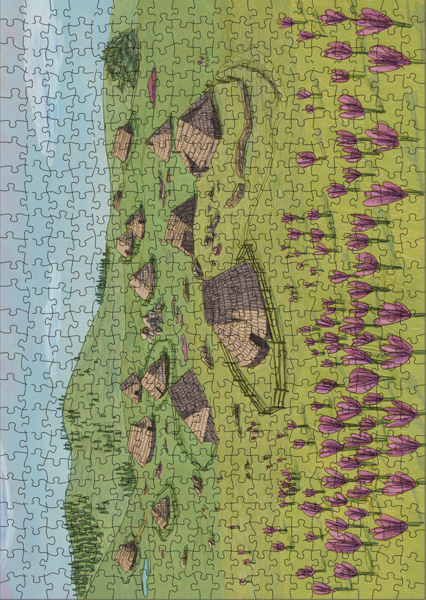 velika-planina Sestavljanka Velika planina – 500 delov, ilustracija Darje Remc